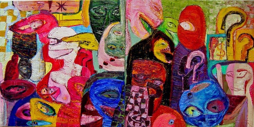  Paintman's Dark Ages, oil on canvas 700 x 1400 mm 